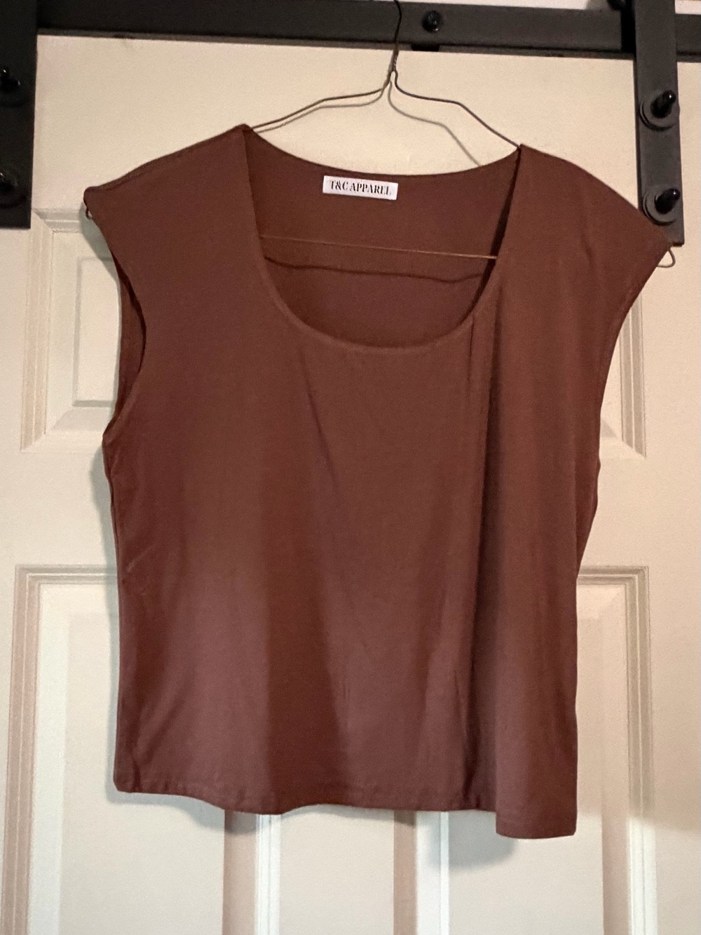 Caparelli Brown Scoop Neck Sleeveless Tank